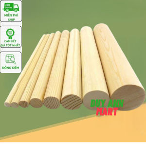 Thanh gỗ tròn dài 40cm50cm100cm thanh gỗ thông tròn đủ size làm macrame mô hình decor