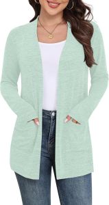 Yincro  Women Lightweight Cardigan Long Sleeve Front Open Front Casual Sweater Cardigan with Pockets