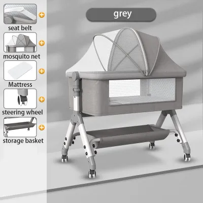 Multifunctional Foldable Rocking Baby Cot Portable Newborn Sleeping Bassinet Cradle Bed Complete With Mosquito Net For Infant