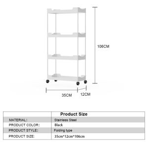 Pelise 3/4 Layer Kitchen Storage Shelf Moving Rack Wall Cabinets Moving Home Bedroom Bathroom Organizer Trolley