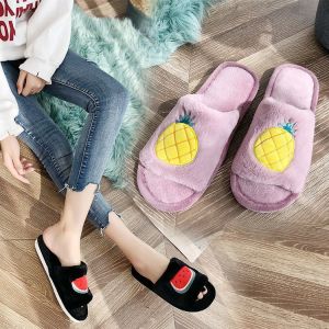 TQS SG Stock Home Slipper Bedroom Slipper  Fruit Design Slippers Comfortable Anti-Slip Slippers Indoor Cute Fluffy Plush Slippers