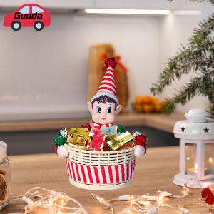 Guoda Christmas Decorations Christmas Elf Candy Basket Snack Box Red And Green Christmas Elf Candy Jar Home Decorations