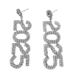 Bông tai dáng dài nữ đa năng 2025 với phụ kiện Pha Lê Kim cương giả cho vẻ ngoài thanh lịch và hiện đại