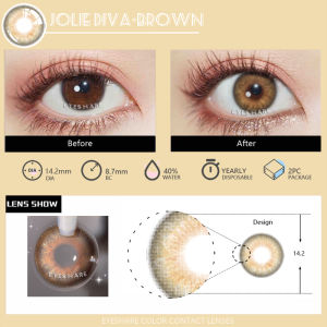 (COD)JOLIE DIVA GRAY BROWN 1pasang lensa kontak warna Cute Look softlens dubai softlens soflen mata soflent soflen normal/matasoftlens mata korea Big Eyes soflen model terbaru 2022