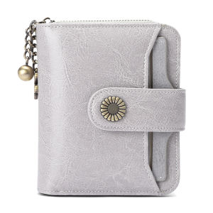 👝NYXIA กระเป๋าสตางค์หนังแท้ผู้หญิงสั้นซิป Cowhide กระเป๋าสตางค์พร้อมโซ่น่ารักกระเป๋าใส่เหรียญขนาดเล็กกระเป๋าเงินกระเป๋าสตางค์สำหรับผู้หญิง