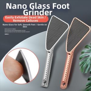 NEMOPH Double-Sided Foot Grinder Dead Skin Remover Non-Slip Handle Foot File Stainless Steel Callus Remover Foot Care