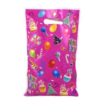 Party Gift Bags Food Grade Bags 50pcs Colorful Candy Goodie Bags with Handles – Large Capacity Cartoon Party Favor Treat Bags for Birthday Gifts Toys and Snacks – Perfect for Kids’ Parties