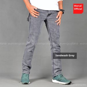 Celana Jeans Panjang Pria Slimfit Celana softjeans Grey sandwash