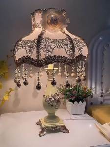 European Style Palace Table Lamp for Bedroom Hotel Wedding Room Bedside Lamp Pastoral Wedding Atmosphere Lamp