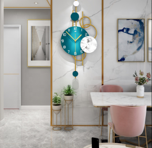 【Soft Lip Shop】 European Style Nordic Wall Clock Light Luxury Wall Fashion Trendy Creative Decoration for Living Room Bedroom Modern Minimalist Art Clock