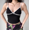 KILY.PH V-Neck Coquette Top Two-Toned Trending Ribbon String Sando Top Womenswear Fit 6A0337. 