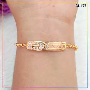 Cute Jewelry Gelang Jurai Terbaru Dewasa Elegan Perhiasan Lapis Emas 18K Gelang Wanita GL 117