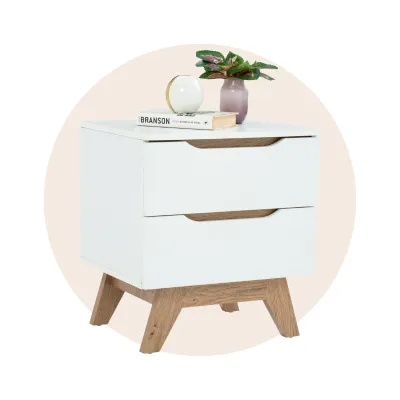 ALiST - MANDO Bedside Table / Minimalist Muji Side Table / Kabinet Tepi Katil / Almari Kecil Bilik / Meja Sisi Bilik Tidur / 白色抽屉床头柜