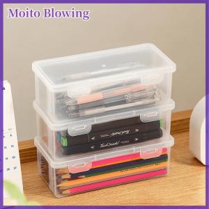 Moito Cosmetic Makeup Boxes Transparent Pencil Case Foundation Blush Eyeshadow Brushes Holder Desktop Stationery Storage Organizer