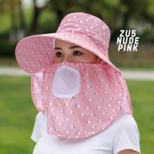 Topi Anti Matahari / Topi Pantai Visor Lipat Wanita Lebar / Topi Pantai Cadar Penutup Wajah Topi Pancing / Topi Bucket / Topi Masker / Topi Cadar Anti UV SH TP16
