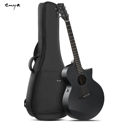 Enya Acoustic Electric Guitar Carbon Fiber X3 Pro Mini Travel Guitar AcousticPlus 36” 3/4-Sized Guitar Bundle with Gig Bag Instrument Cable & USB Type-C Charging Cable(X3 PRO MINI)