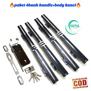 set tarikan pegangan handle pintu rumah minimalis pilihan panjang 33cm 45cm dan 60cm bahan stianless untuk pintu depan dan kamar tersedia pilihan set body kunci