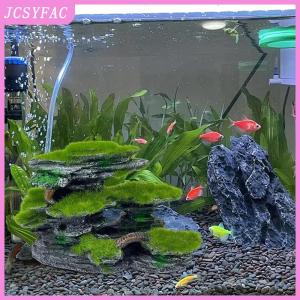 JCSYFAC Aquarium Mountain View StoneAquarium View Stone Mossed Aquarium Hideout Submersible Resin Aquarium Decorations Large