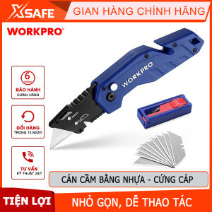 Dao tiện ích có lưỡi cắt gấp gọn cán cầm bẳng nhựa Workpro - WP211008