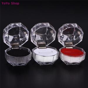 💕 YoYo Shop 💕 Clear Acrylic Jewelry Gift Box for Ring Holder Wedding Engagement Present New