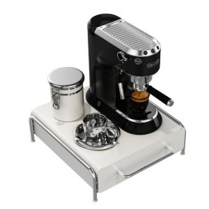 STVML Sliding Tray Coffee Pod Stand Large Capacity Pull out Coffee Machine Base Drawer Durable Handle K Cup Organizer Countertop