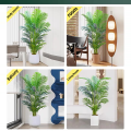 【Free flower pots】95cm 24PCS Artificial Palm artificial plants lutescens plastic plantst Tall Plants potted green palm leaves monstera home garden living room bedroom. 