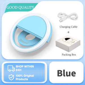 【Ready Stock】Selfie Mini Ring Fill Light Flash LED Rechargeable Portable Clip-on 3 levels Lighting for Phone Tablet Laptop