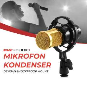 COD TaffSTUDIO Mikrofon Kondenser Studio dengan Shockproof Mount BM 800 / Mikropon Konten Youtube Podcast Live Streaming Kondensor Suara Jernih Mik Rekaman Studio full