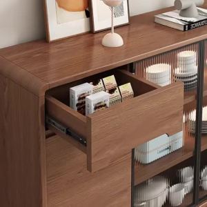 Solid wood dining cabinet living room pantry cabinet small household against the wall storage storage cabinet side cabinet new Chinese cupboard bucket cabinet