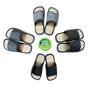 Dép chiếu Hương Quế DCQ-68 làm bằng lụa tơ tằm vải cotton và sợi chiếu cói