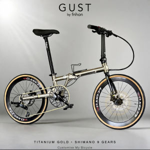 🌟 Foldable Bicycle Fnhon Gust 22” 𝗠𝗥𝗧/𝗕𝘂𝘀-𝗙𝗿𝗶𝗲𝗻𝗱𝗹𝘆 Shimano 9s 𝗙𝗿𝗲𝗲𝗯𝗶𝗲𝘀 Foldie Fold Bike • 20” inches 451 • Titanium Gold Rare Litepro Hydraulic Brake Sora Rear Derailleur Timeless Luxurious Customise My Bicycle Curated Freedom