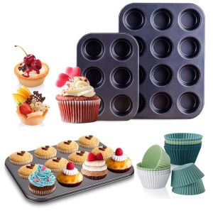 6/12 Holes Nonstick Toast Muffing Pan Easy-to-clean Cupcake Pan Baking Trayonstick Toast Muffing Pan Baking Tools