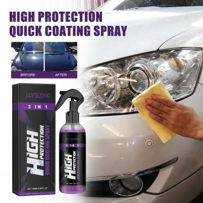 Jaysuing Car Quick Coating Spray Multi Surface Paint Sealant Hydrophobic Polish Shine Protection Water Repellent For Car Motorcycle Boat Paint Glass Metal Plastic Rubber 100ml