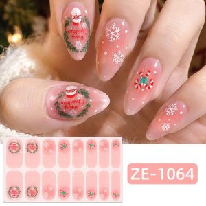 GENENIC Nail Art Christmas Nail Sticker Oval Press-On DIY Nail Decoration Stickers Sweet UV Semi-cured Manicure Stickers Christmas
