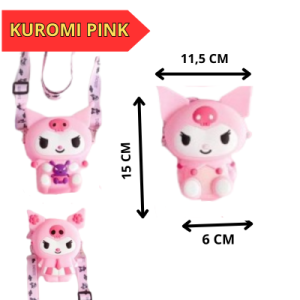 Tas Selempang Boneka Kuromi / Tas Selempang Perempuan Sanrio / Tas Jelly Silikon / Jelly Bag Sanrio