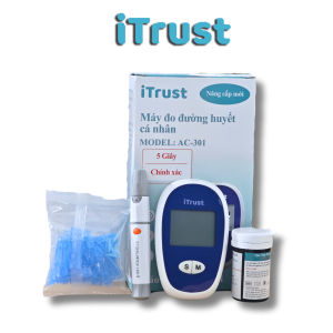 Máy đo huyết áp bắp tay iTrust BP121 chính hãng màn hình led lớn tấm nền sáng + Tặng máy đo đường huyết itrust AC301 25 kim que