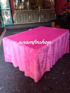Taplak Meja Tamu Bulu Rumbai 40cm