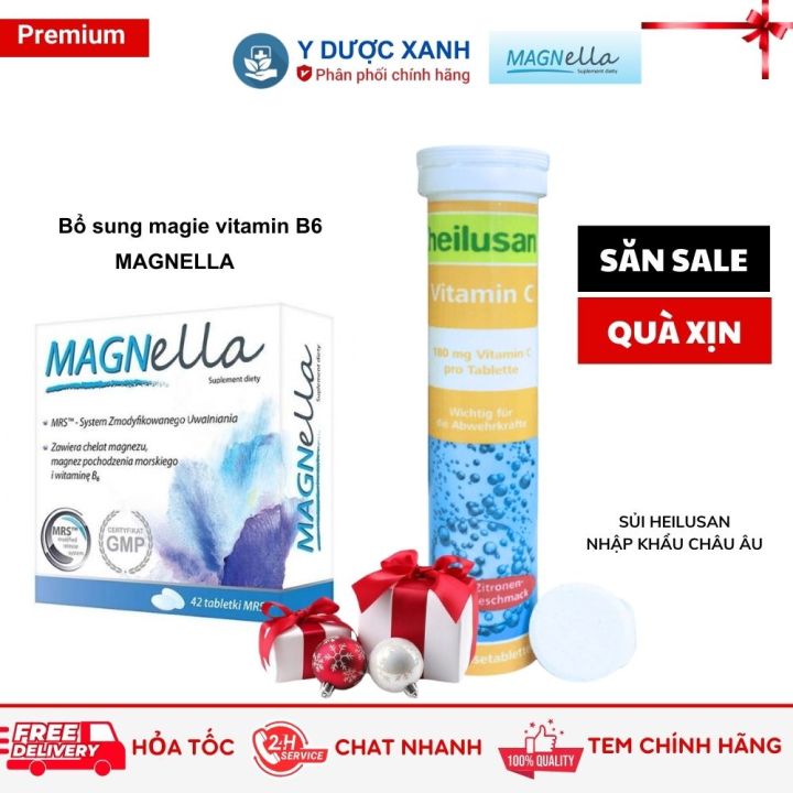 [Hàng Công Ty] MAGNELLA, 28 viên, Bổ sung Magie và Vitamin B6 cho người lớn - Y Dược Xanh