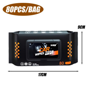80PCS Car Interior Cleaning Wipes Multi-function Car Dashboard Seat Leather Nursing Brightening Wipes Car Wash Care