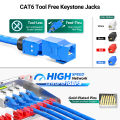 AMPCOM Patch Panel, 24 Port Patch Panel Pass Through, RJ45 Unshielded Thru Coupler Patch Panel with Backplane, Rack Mount 1U, 19", CAT6/CAT5E UTP Module. 