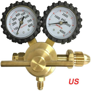 ❤Local delivery+Two day delivery❤ Nitrogen Regulator with 0-600 PSI Delivery Pressure Gauge Pressure Valves CGA580 Inlet Connection and 1/4-Inch Male Flare Outlet Connection (600PSI)
