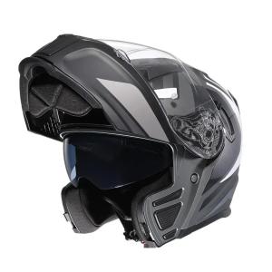 Motorcross Flip Up Helmets with Wide View Clear Visor ABS Shell Full Face Cyril Motor Helmet For Adult DOT Approved