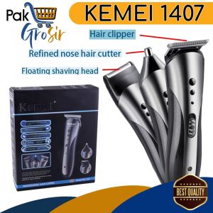 Alat Cukur Pangkas Shaver Rambut Jenggot Hair Clipper Proffesional Barbershop 3 in1 Kemei KM 1407