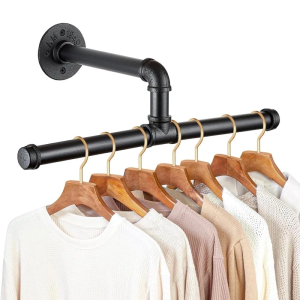 Heavy Duty Wall Mounted Hanger Rack Drying Rack Multifunctional Iron Pipe Industrial Clothes Rack