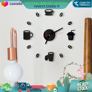 ARAFURA - TaffHOME Jam Dinding DIY Giant Wall Clock Model Kopi Cafe - DIY-07