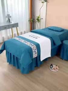 美容床罩四件套网红轻奢美容院专用按摩理疗美体纹绣推拿头疗床套Beauty bed cover four piece set internet famous light luxury beauty salon special massage therapy body embroidery massage head therapy bed set