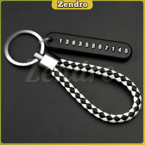 ZEO Anti-lost Phone Number Plate Motorcycle Car Keychain Pendant Keyring Key Chain
