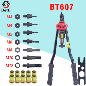 6 ล้างมือ เครื่องมือย้ำหมุด คีมย้ำรีเวท ขนาดหัวยั้ม M3 M4 M5 M6 M8 M10 M12 ชุดแรก เครื่องมือช่าง
