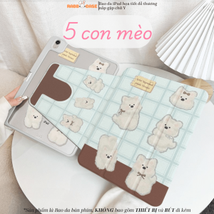 Bao da iPad xoay 360 độ in hình cute mặt lưng chống ố Gen 7/8/9/10/11(A16) Air 3/4/5/6 Pro 11/12.9/13 inch Mini 6/7