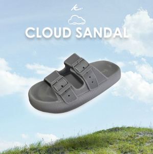 KIM&CO. ORIGINAL - COTTON CLOUD SANDAL(KS001W) รองเท้าแตะแฟชั่นผู้หญิง รองเท้าแตะเกาหลีมินิมอล พื้นนุ่มสบาย ไม่เมื่อยเพิ่มความสูงอีก 4 ซม.